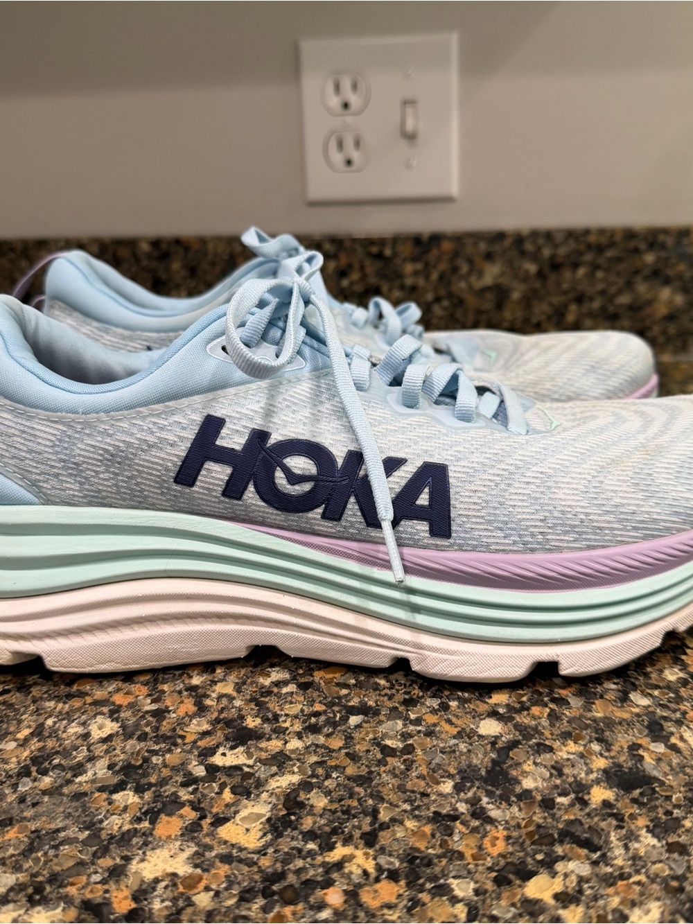 HOKA Women's Light Blue Cushioned Running Shoes size 10